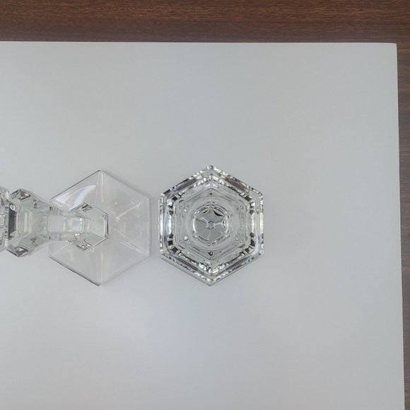 Vintage Val St. Lambert Crystal Gardenia 9" Candlesticks - Picture 5 of 11